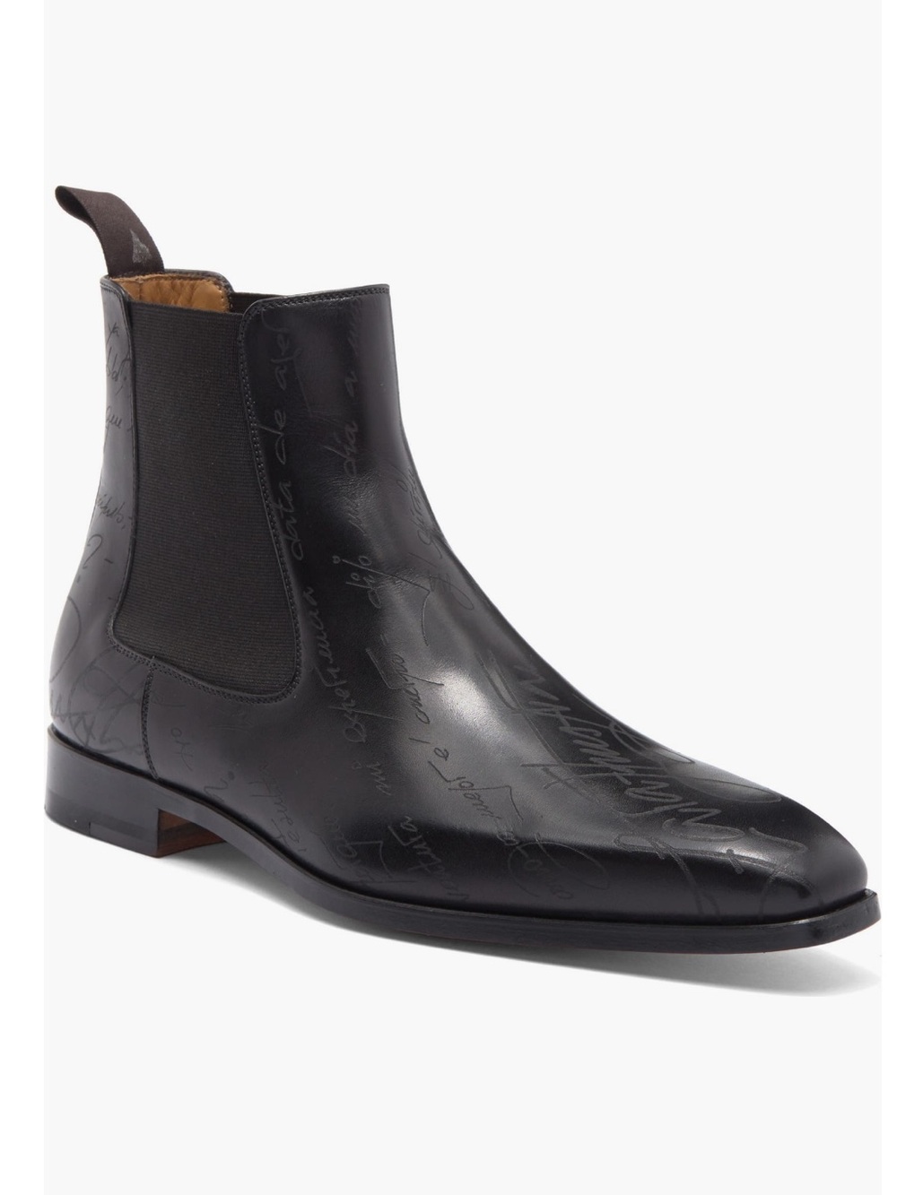 Magnanni Scripted Signature Embossed Chelsea Boots Mens